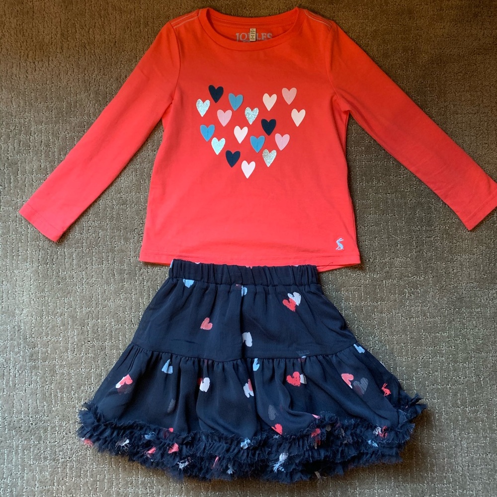Girls Outfit Set with Long Sleeve and Skirt